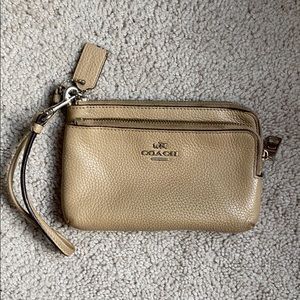 Leather coach wristlet